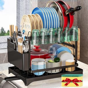Dish Rack With Drainer