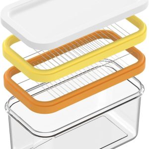 Butter Slicer Cutter, Stick Butter Container Dish with Lid