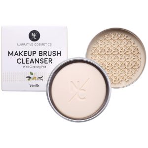 Solid Makeup Brush Cleanser Soap with Silicone Cleaning Pad