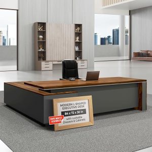 OfficeSimpli Modern L Shaped Executive Desk